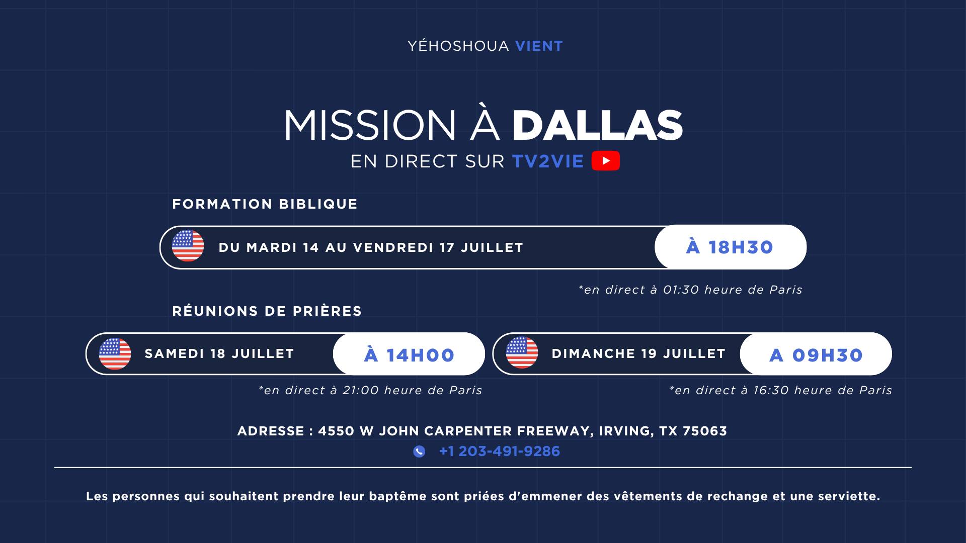 FORMATION BIBLIQUE - DALLAS