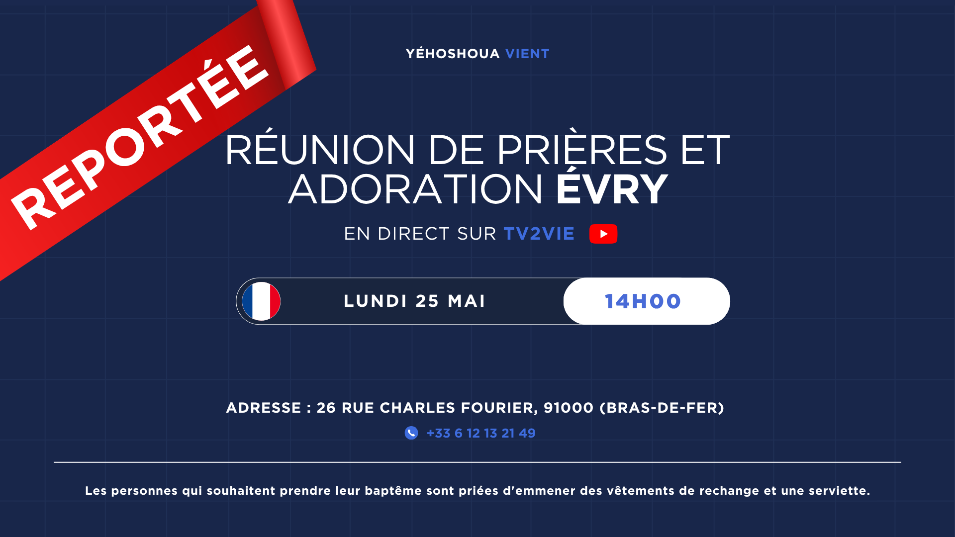 RÉUNION DE PRIÈRES ET D'ADORATION - ÉVRY